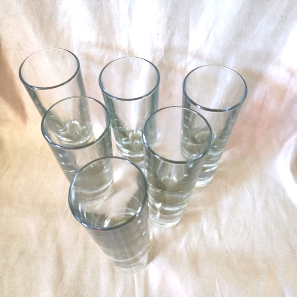Italian bullet set of 6 tall glasses vintage